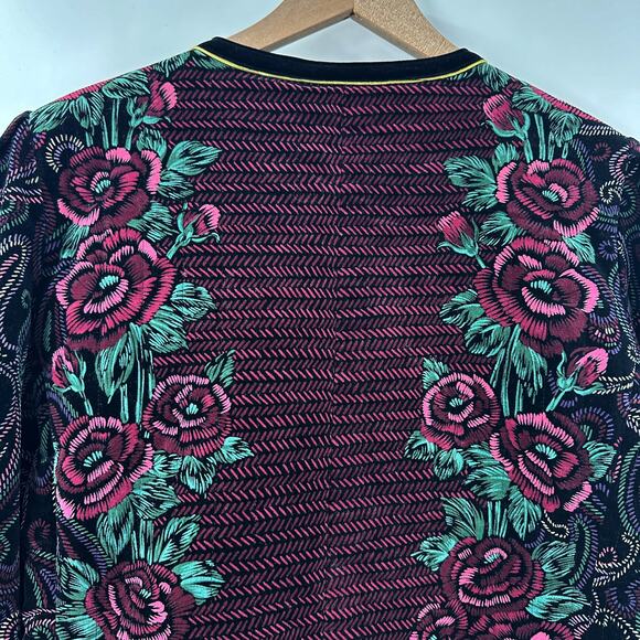 Vintage 80s Bonwit Teller Velvet‎ Floral Jacket Button Front Size M - Picture 5 of 10